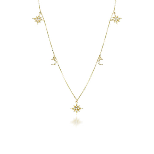 Stars and moon necklace